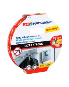 CINTA DOBLE FAZ ULTRASTRONG DE 5 METROS X 19 MILIMETROS TESA