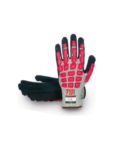 GUANTE ANTI IMPACTO HPPE GRIS SIN COSTURAS NBR NEGRO #8 BODERO