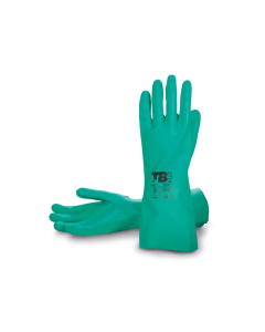 GUANTE NITRILO FLOCADO 33CM VERDE #7 BODERO