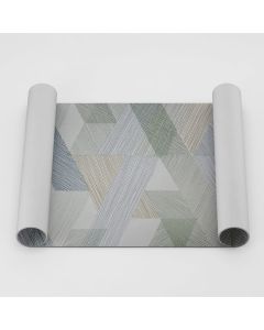 PAPEL TAPIZ 0.53X10MT TRIANG METAL BCO/CELESTE