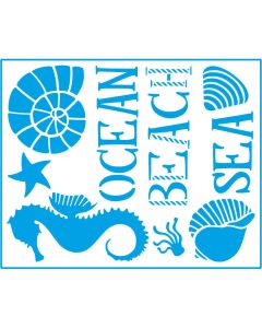 Stencil ocean beach sea Litoarte